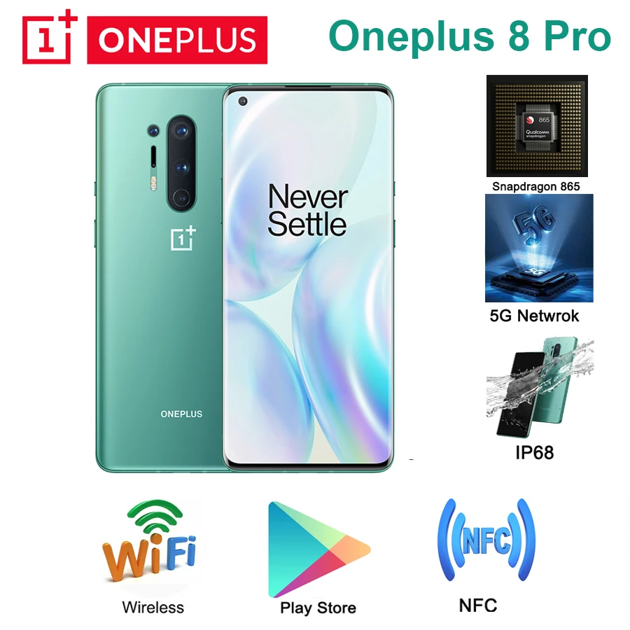 Глобальный Встроенная память Oneplus 8 pro 5G телефон 6 78 &quot8/12 Гб 128 / 256 ГБ Snapdragon 865 quad