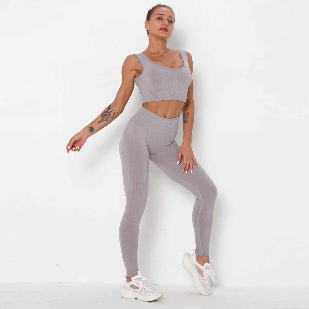 

Gym Set Tracksuit Yoga Beauty Set Professional Sports Running Seamless Quick-Drying Fitness Bra High Waist Leggings Gym Wear