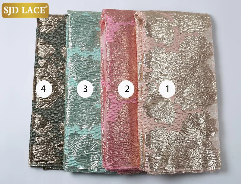 

SJD LACE African Lace Fabric 2021 New Arrivals Jacquard Brocade Laces High Quality French Laces Fabric For Wedding Party 2190B