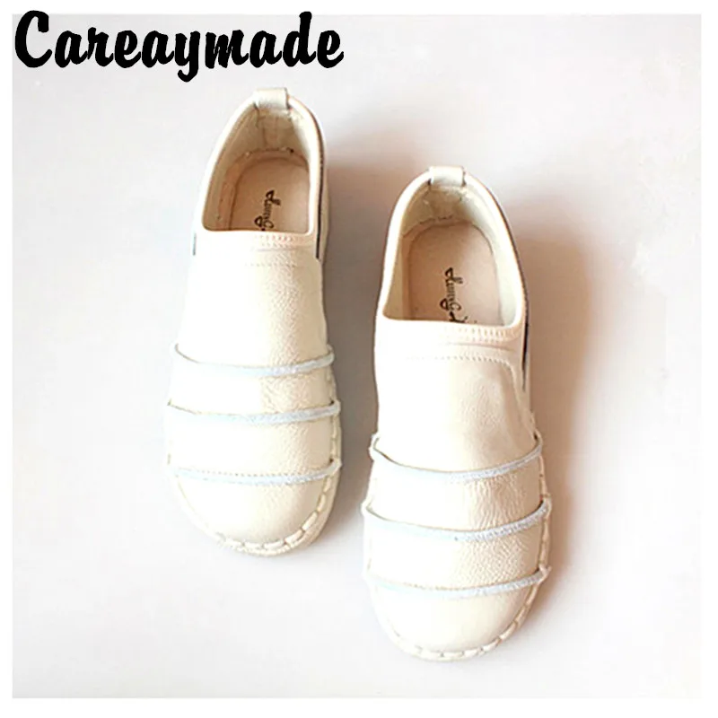 Careaymade-обувь из натуральной кожи однотонные туфли без каблуков ручной работы