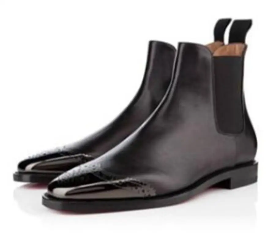 

Autumn And Winter 2021 New Burnt Flower British Style Short Barrel Solid Color Men's Boots Fashion Black Trendy Youth Men's Shoe
