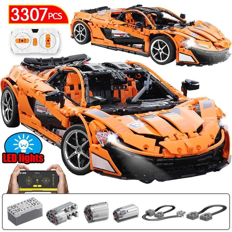 

Машинка-конструктор MOC McLaren P1, скоростной автомобиль, приложение, Радиоуправляемый/нерадиоуправляемый автомобиль, строительные блоки для г...