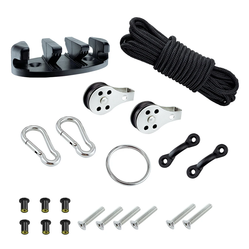 

Kayak Anchor Trolley Marine Grade Fixings Accessories with Deck Pad Eyes