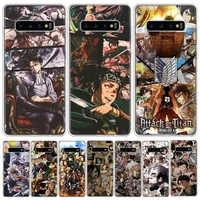 hot attack on titan manga phone case for samsung s21 fe s20 plus galaxy s22 ultra s10 lite 2020 s9 s8 s7 s6 edge cover fundas pa