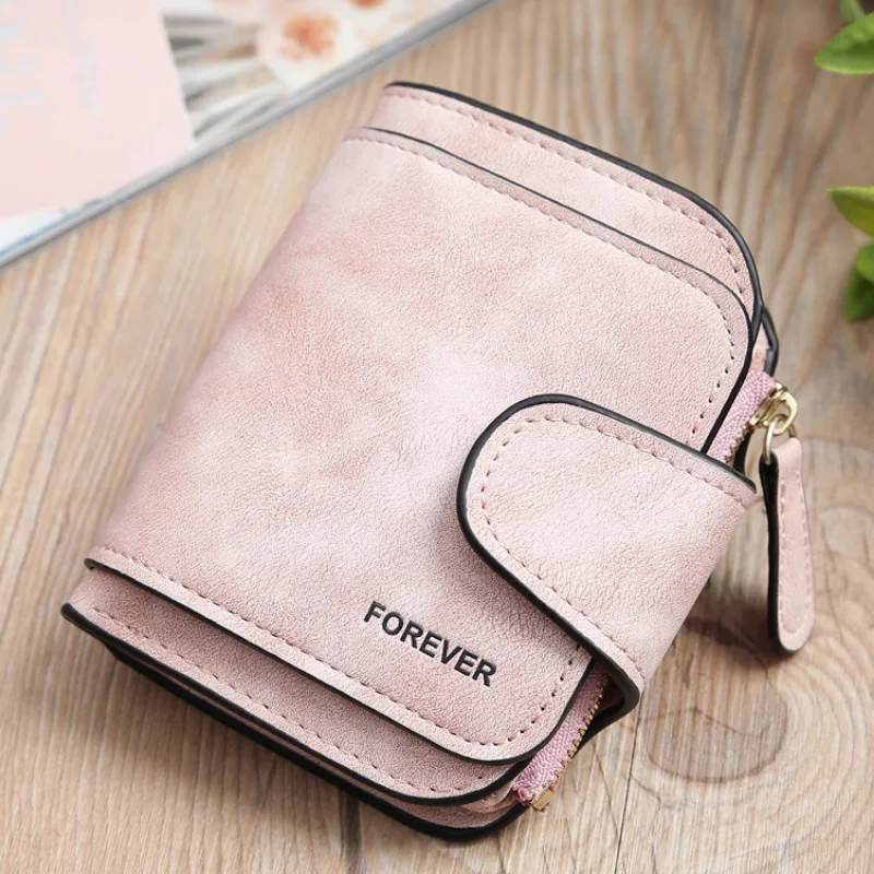 

Ladies Short Casual Zipper Buckle Small Card Bag Super Soft Leather Pocket Small Handbag Wallet Card Bag Purse Fashion