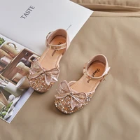 2021new children leather shoes spring summer kids single shoes little girl princess shoes gold silver 2 11years old kids