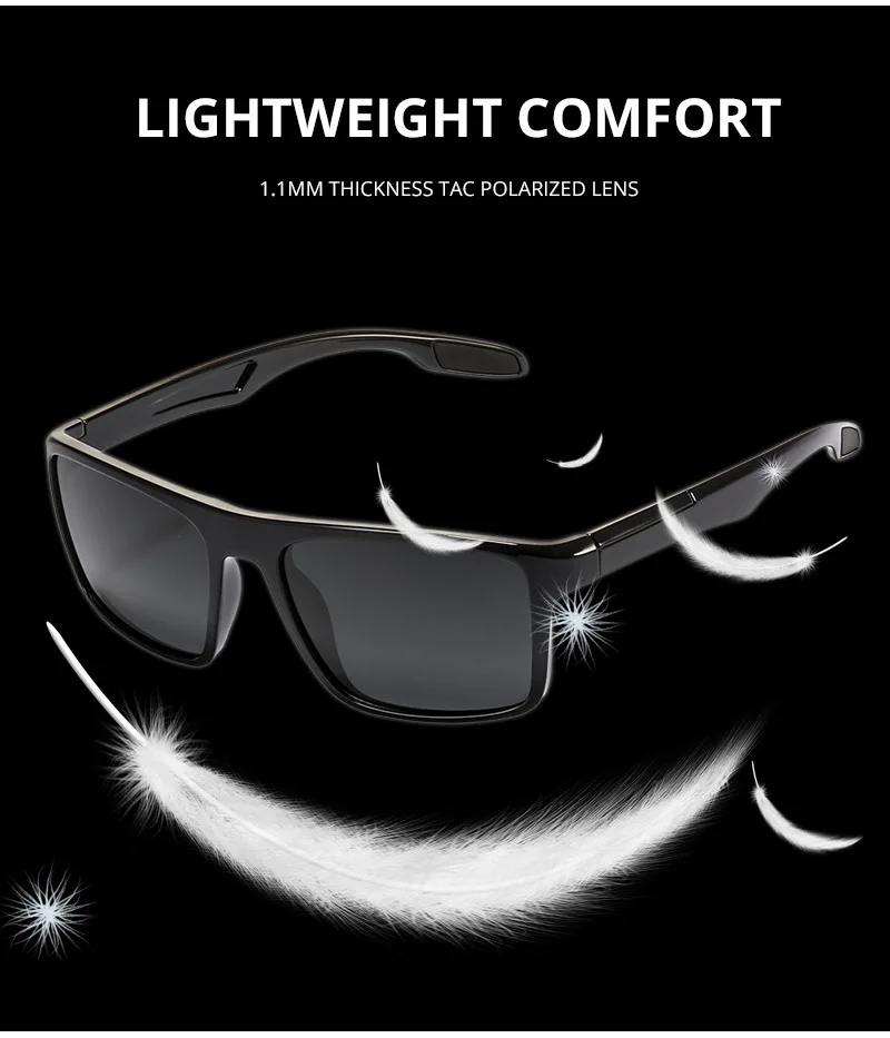 

VCKA TR90 Vintage Sports Style Polarized Sunglasses Men Black Driving Square Sunglass Shades for Women Luxury Brand Sun Glasses