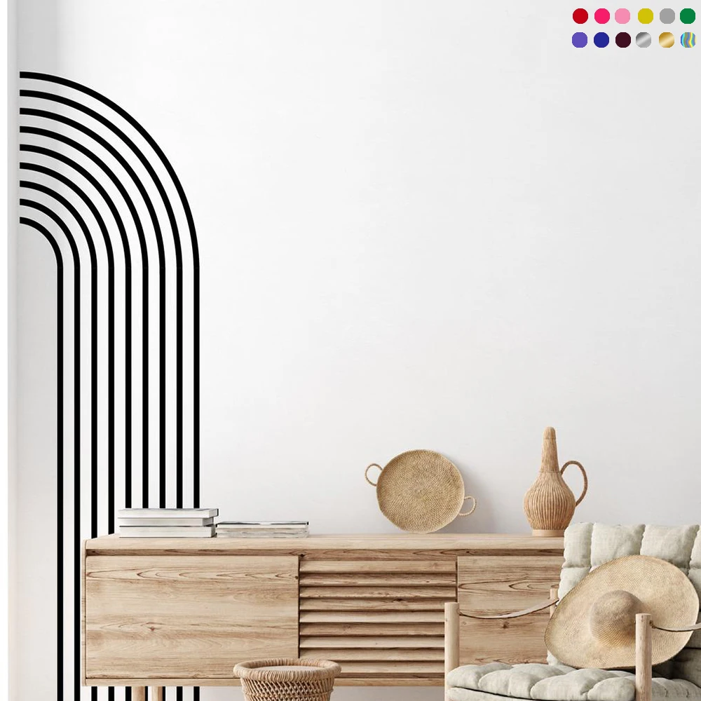 Настенная Наклейка с полуаркой-абстрактный Настенный декор внутреннее