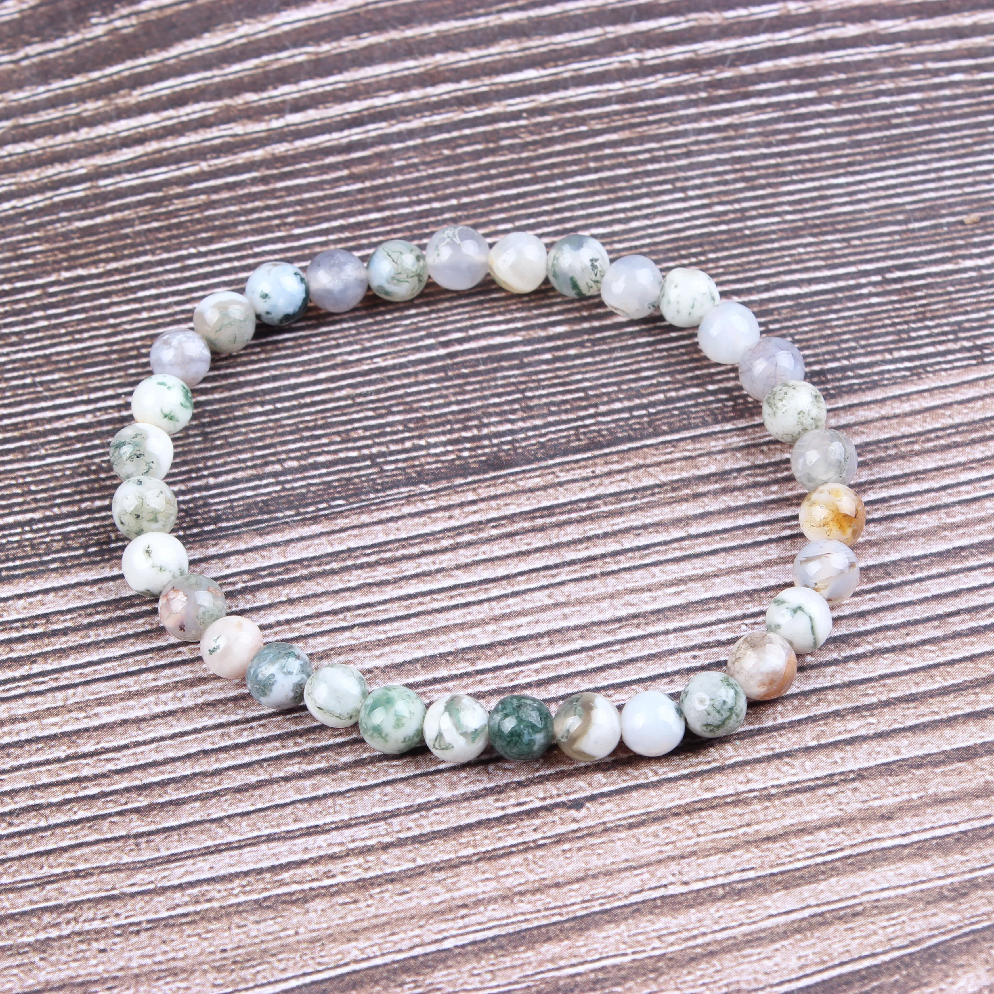 

Fashion jewelry 6 / 8 / 10mm miscellaneous stone bracelet natural jewelry beads are suitable for men's and women's accessories