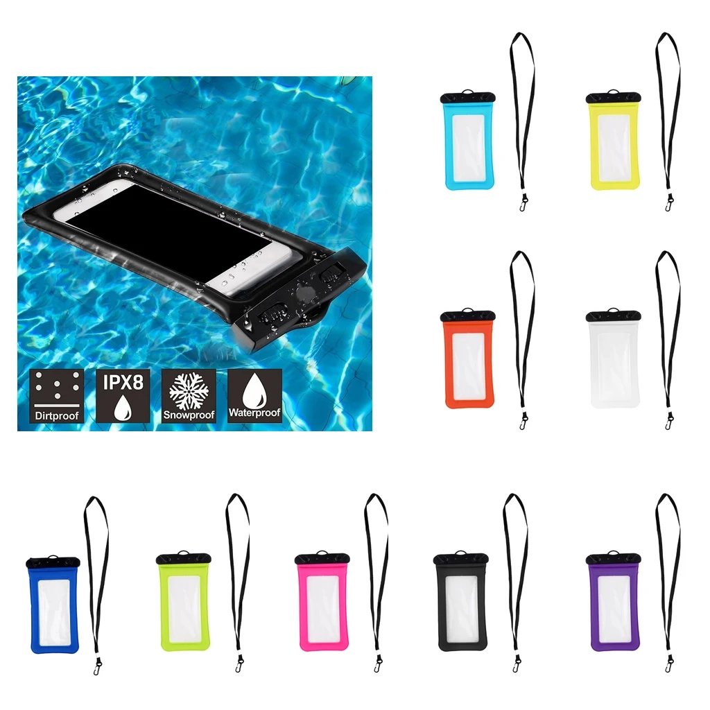 

Underwater Waterproof Touchscreen Floating Phone Case Dry Bag Pouch w/ Strap