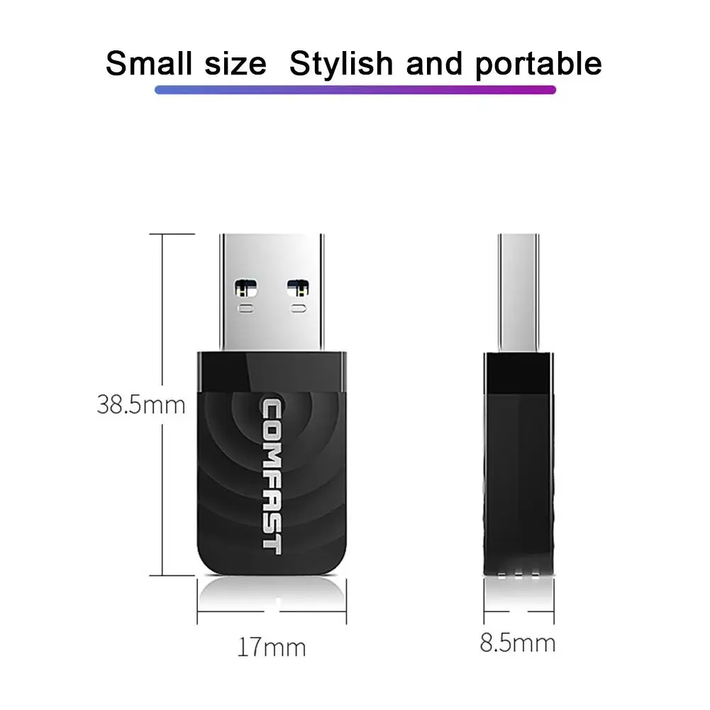 2 4G/Φ двойная частота 1300M Gigabit USB мини портативный неограниченный приемник WiFi