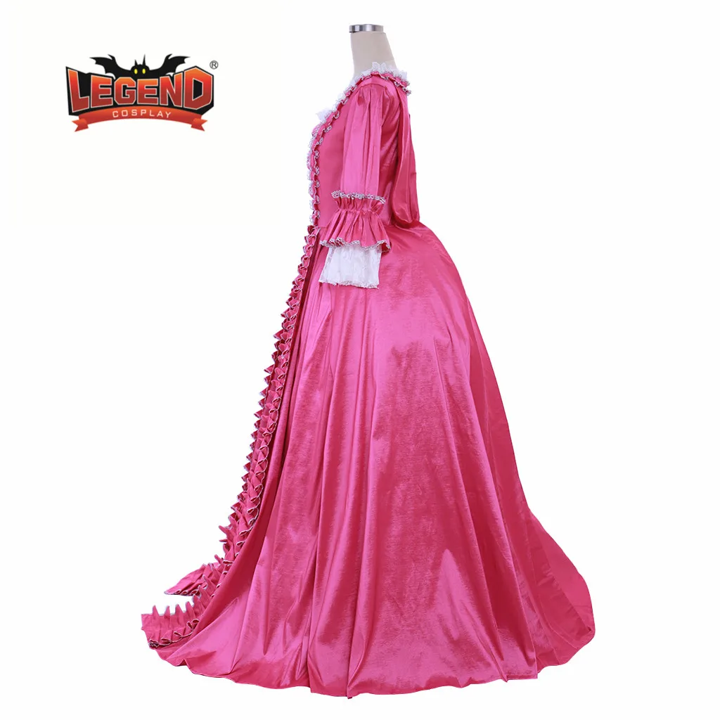 Платье с Марией-Антуанеттой модный костюм в стиле рококо розовый наряд рюшами 18