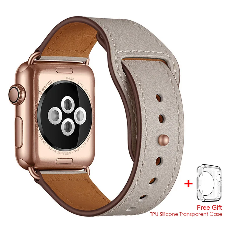 Lvory white Высококачественный ремешок из натуральной кожи для Apple Watch Series 4 44 мм 40 мм ремешок для iWatch 1 2 3 42 мм 38 мм ремешок для часов - Цвет ремешка: Lvory white