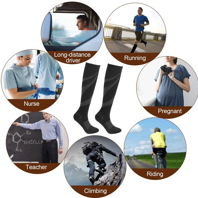 Носки Спортивные Компрессионные цветные повседневные нейлоновые мужские носки