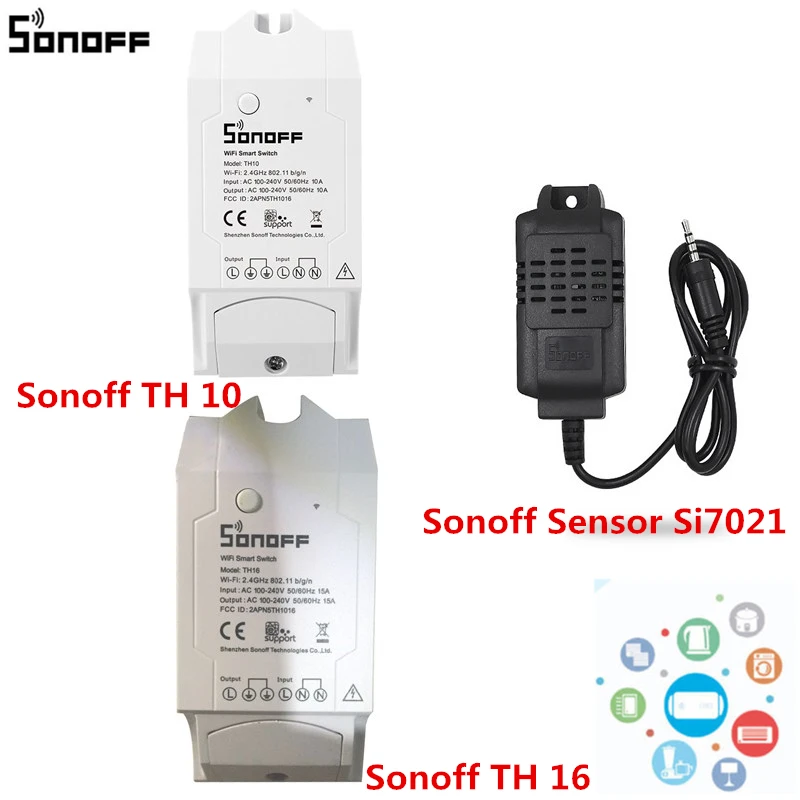 SONOFF TH16/TH10 WiFi умный переключатель датчик температуры и влажности дом пульт