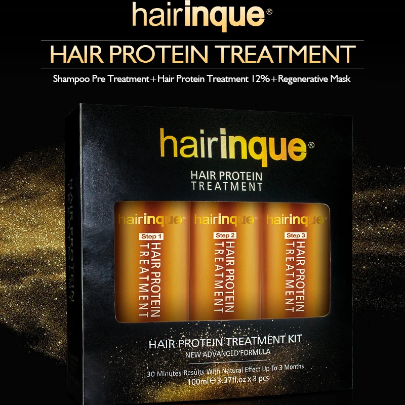 

HAIRINQUE 12% Brazilian keratin hair straightening treatment with pre keratin shampoo hair care set for repair damaged hair mask