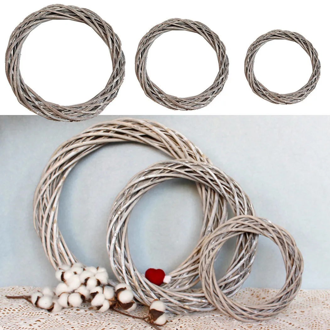 

Christmas Rattan Ring Wreath Wicker Vine Garland Hanging Wedding Grey Wreath Christmas Themed Illustration Wreath