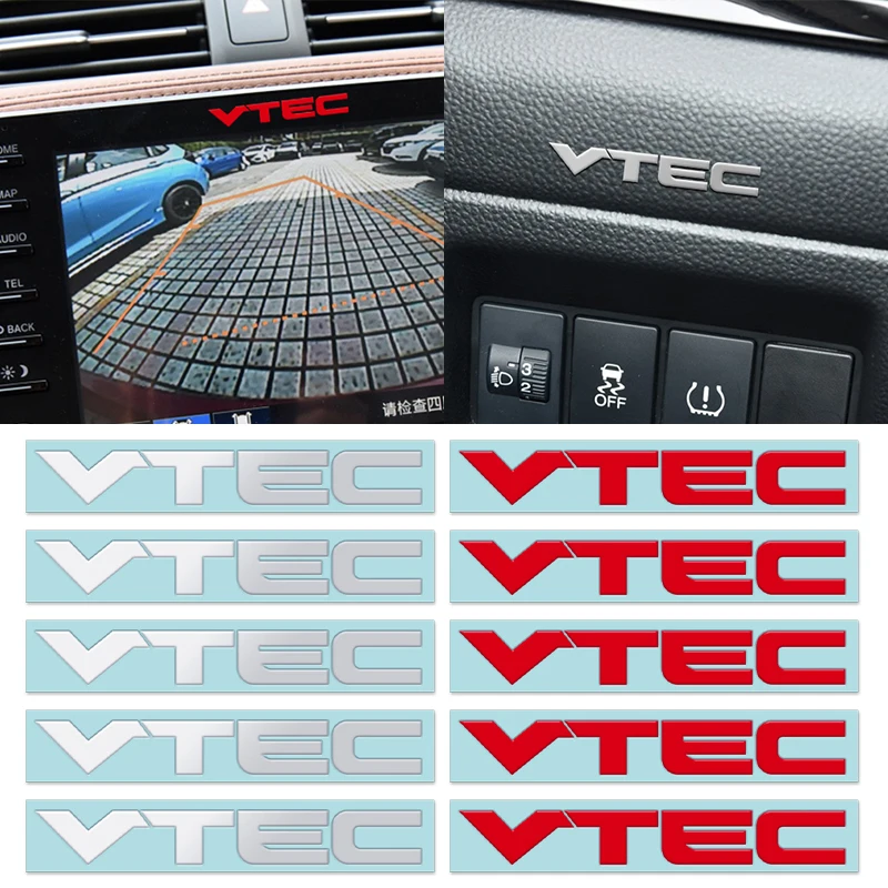 10 шт. 3D Стайлинг автомобиля Красный Серебряный логотип VTEC Металлическая Эмблема