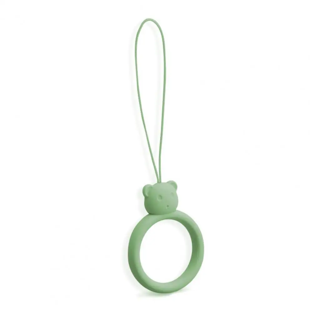 

2Pcs Universal Cartoon Bear Shape Silicone Phone U Disk Finger Ring Lanyard