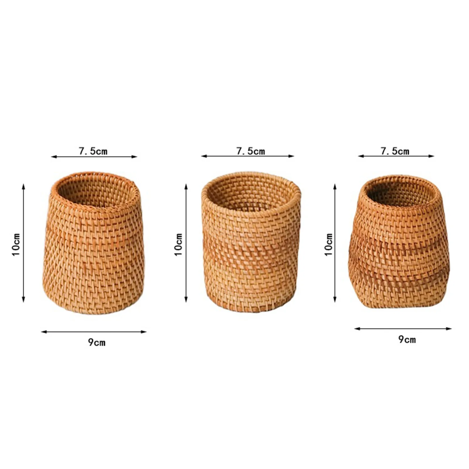 

Handmade Autumn Cane Weaving Tea Ceremony Accessories Household Desk Storage Container Box Stationery Pen Holder Desk organizer