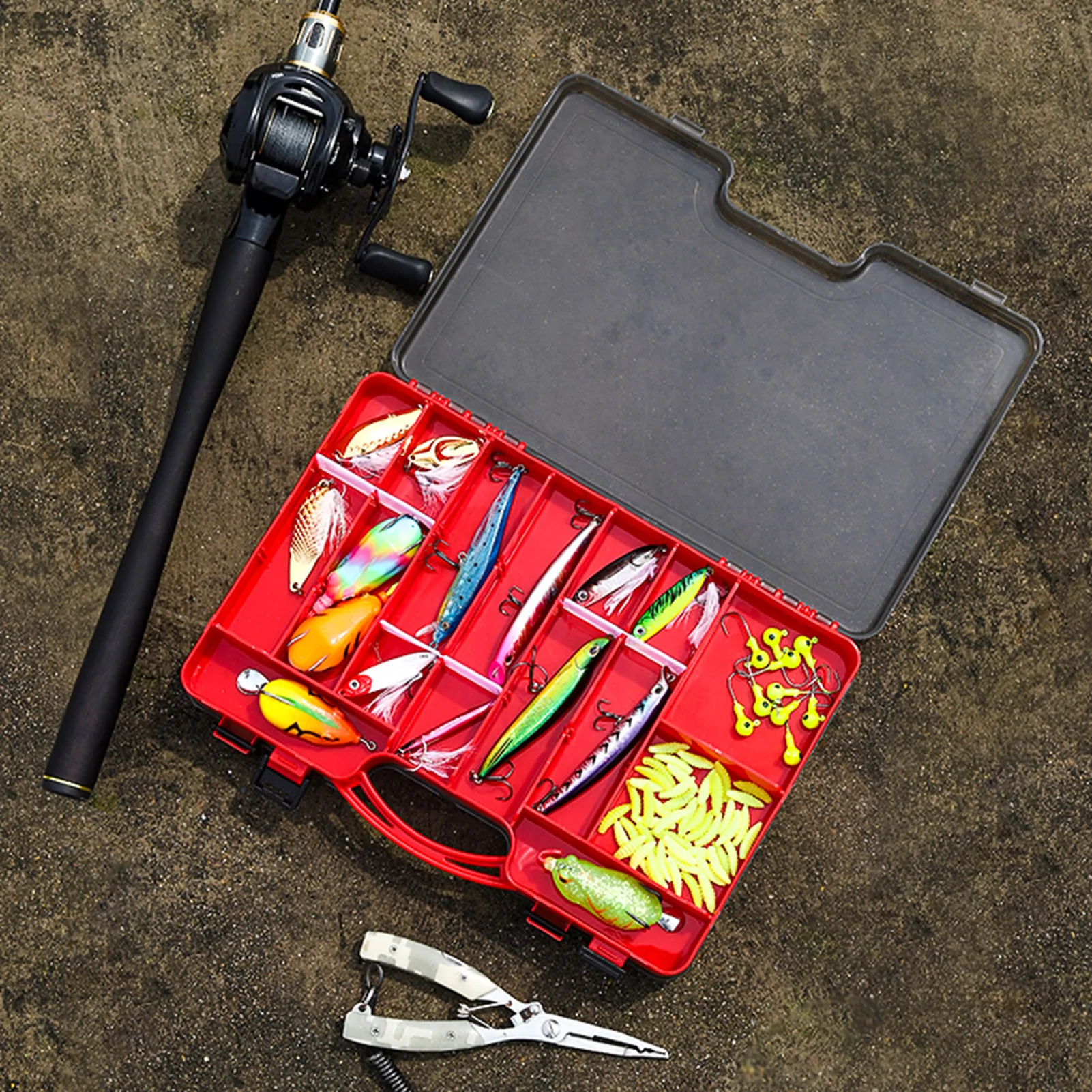 

Fishing Box High Strength Fall Resistant Compartments Fishing Accessories Lure Hook Boxes Storage High Strength Fishing Tackle