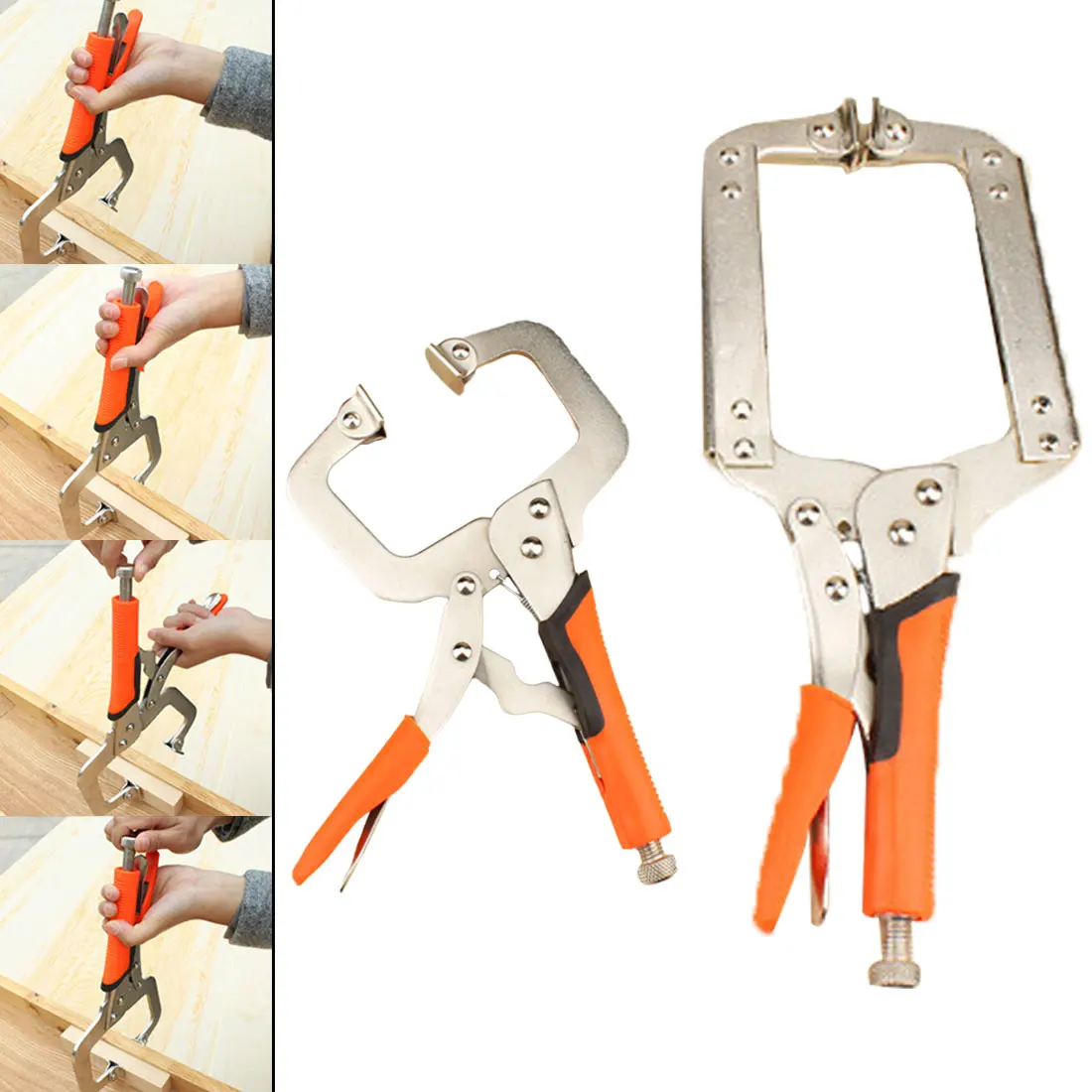 

6/9/10/14 inch C Clamp Flat Socket Locking Pliers Vise Welding Carbon Steel Quick Fixing Locking C collets Woodworking Tools