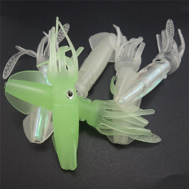 

10Pcs/set Luminous Octopus Fishing Lure Lifelike Glow Squid Skirt Artificial Baits Saltwater Fishing Lures Wobbler Bait Lure