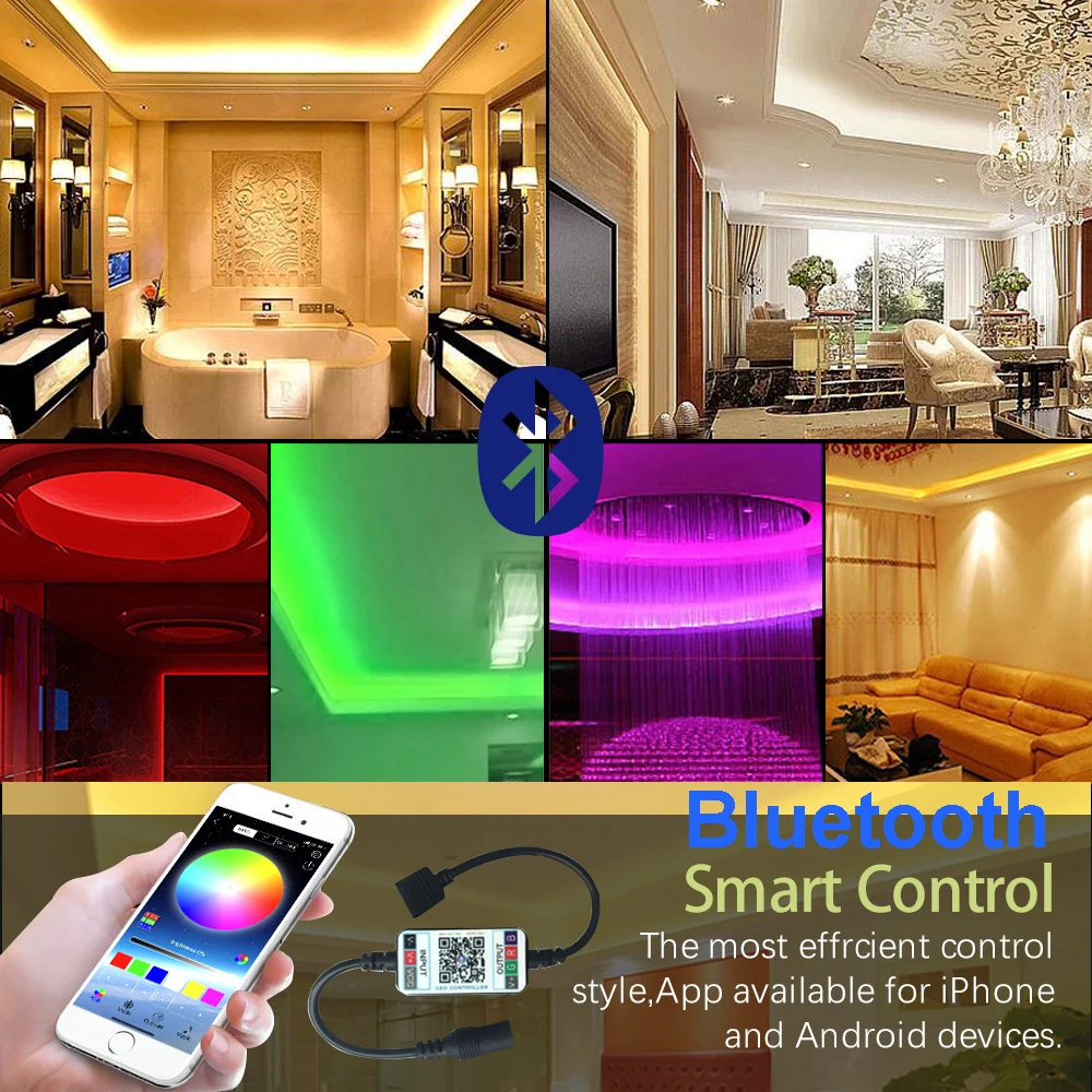 SXZM WiFi Пульт дистанционного управления RGB Светодиодная лента DC 12V 5M/10M/15M SMD 2835