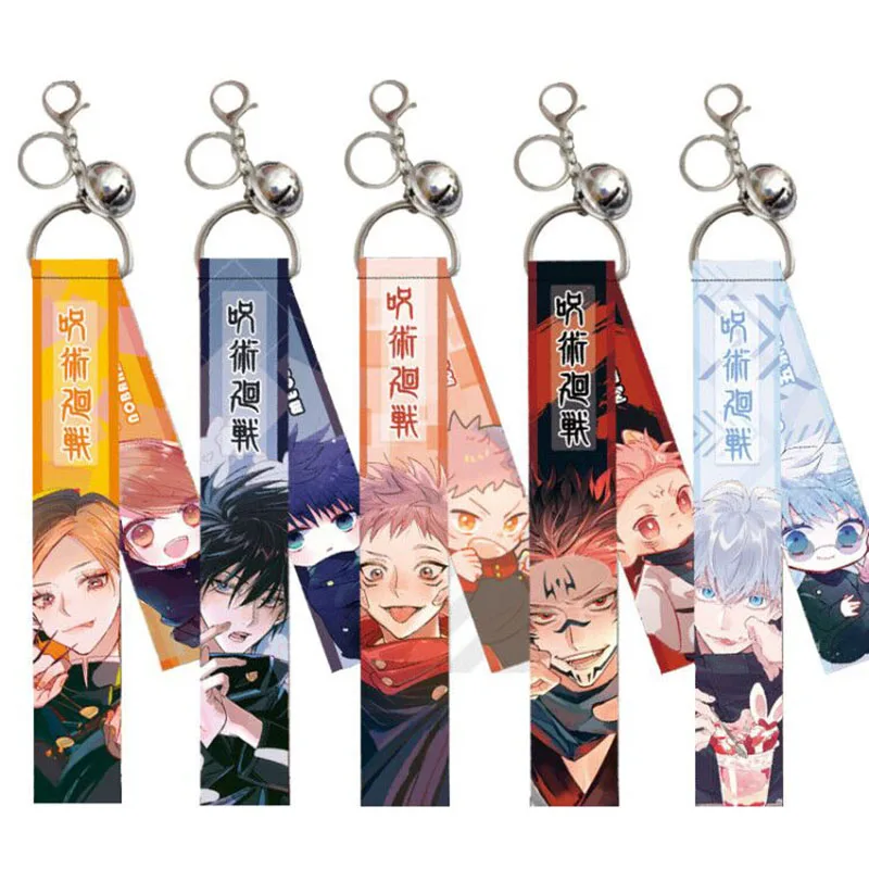 

Anime Jujutsu Kaisen Lanyard Strap Keychain Cartoon Figure Gojo Satoru Yuji Itadori Streamer Bag Pendant Key