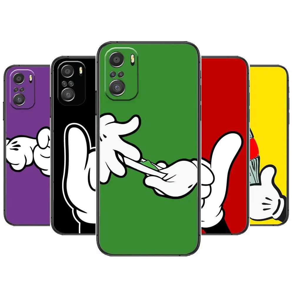 

anime Funny gesture Phone Case For xiaomi redmi 11 Lite pro Ultra 10 9 8 MIX 4 FOLD 10T Black Cover Silicone Back Prett