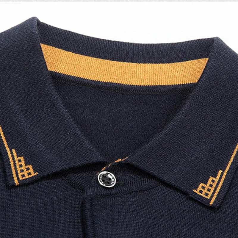 

2021 New Casual Long Sleeve Business Mens Shirts Male Solid Fashion Brand Polo Shirt Designer Men Tenis Polos Camisa Social