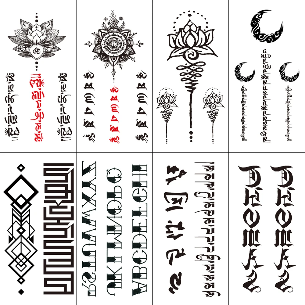 Временная тату наклейка английская буква руки тотем Зорро пистолет роспись боди