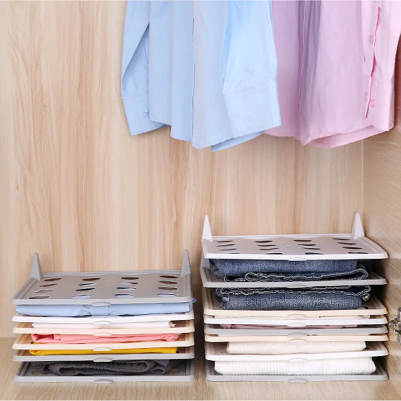 

1Pcs Creative Fast Closet Organizer Clothes Fold Board Clothing Organization Shirt Folder Travel Backpack T-shirt Document Home