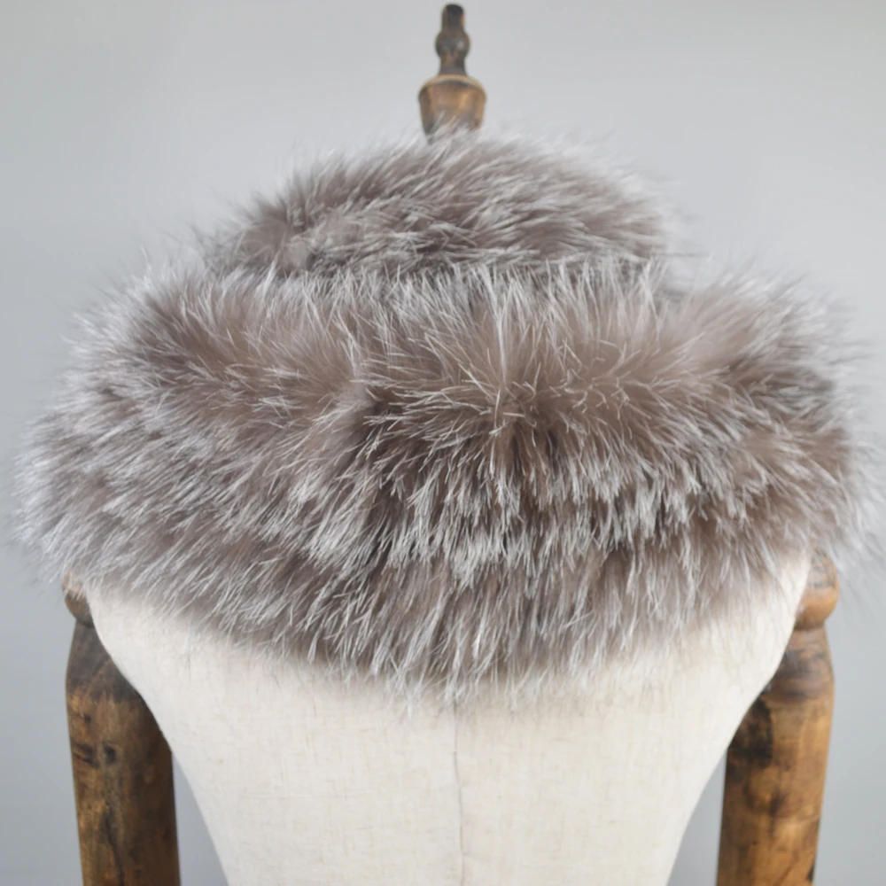 Шарф женский из натурального Лисьего меха большой теплый и мягкий 2021 натуральный