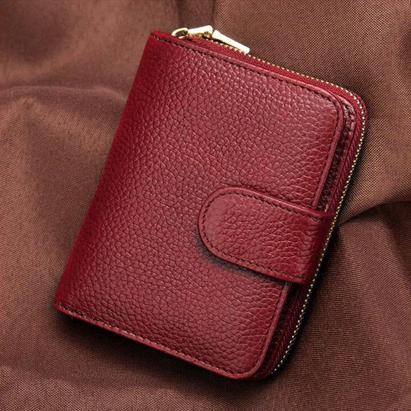 Кошелек MAHEU из натуральной кожи для женщин Дамский бумажник с зажимом и кнопкой