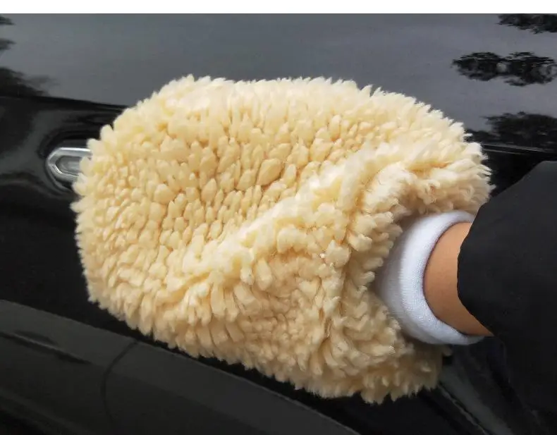 Синтетические овечьи шерстяные варежки для мытья автомобиля толстые плюшевые