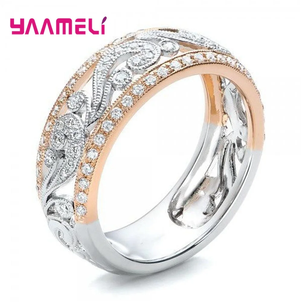 

Luxury Engagement Promise Ring For Women Fashion Jewelry CZ Cubic Zircon 925 Sterling Silver Flower Wedding Band Wholesale