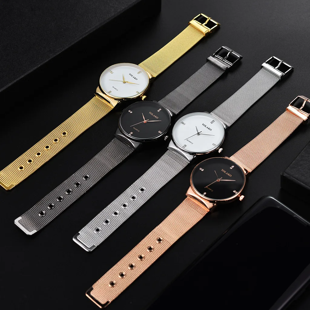 YOLAKO Брендовые Часы для влюбленных модные алмазные инкрустированные