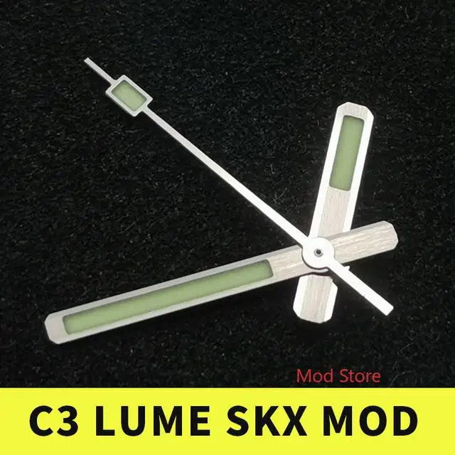 

NEW Arrival 62MAS Style Vintage Silver/Gold Watch Hands C3 Lume Set Fashion SKX 4R35 4R36 7S26 NH35 NH36 Mov't Green Luminous