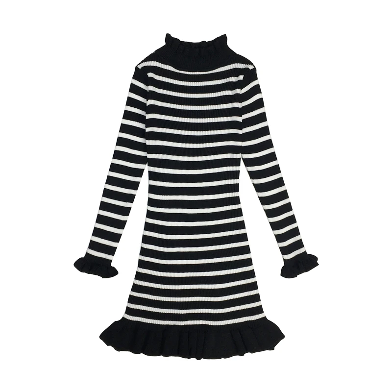 Женское трикотажное платье свитер облегающее в Корейском стиле с винтажными