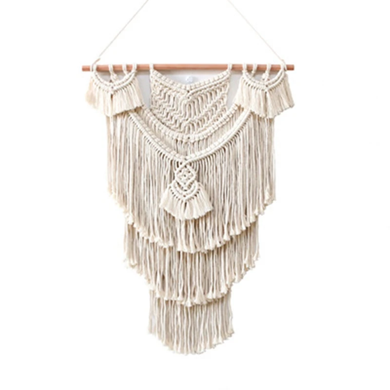 

Макраме настенный подвесной гобелен настенный Декор Бохо шикарный богемный тканый домашний декор 55x75 см