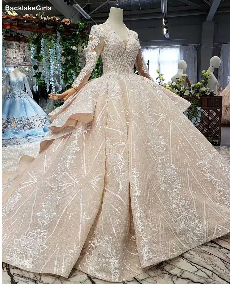 Сексуальное кружевное свадебное платье Бохо С v образным вырезом и открытой