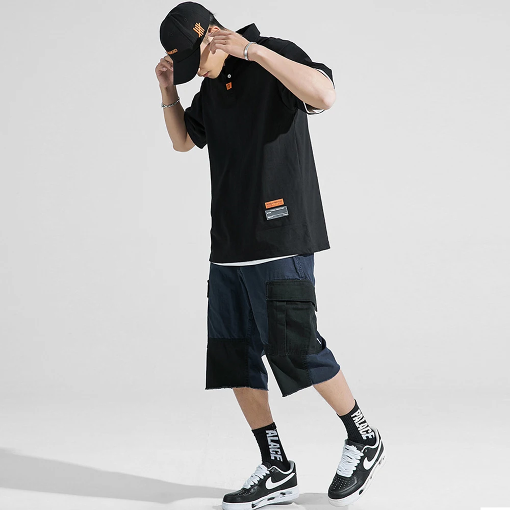 

Men's Summer Cotton Casual All-match Loose Version Increased Shoulder Width and Breathable Daily Short-sleeved Top Polo T-shirt