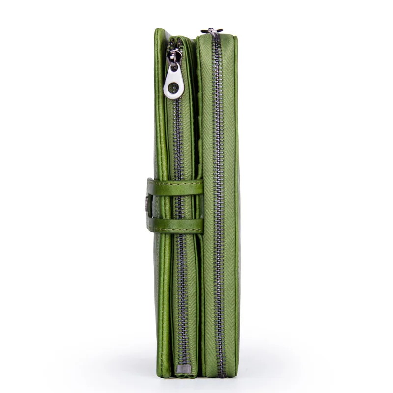 

YourSeason Solid Long Ladies Standard 2021 Fashion Hasp Wallets Day Clutches Tri-fold Women Genuine Leather Zipper Purse