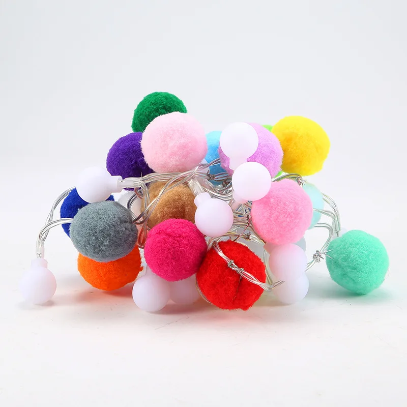 

2m 20 Lights Led Round Ball Light String Christmas Decoration for Home Furry Ball Decor Light String Garden Decor Outdoor.75z