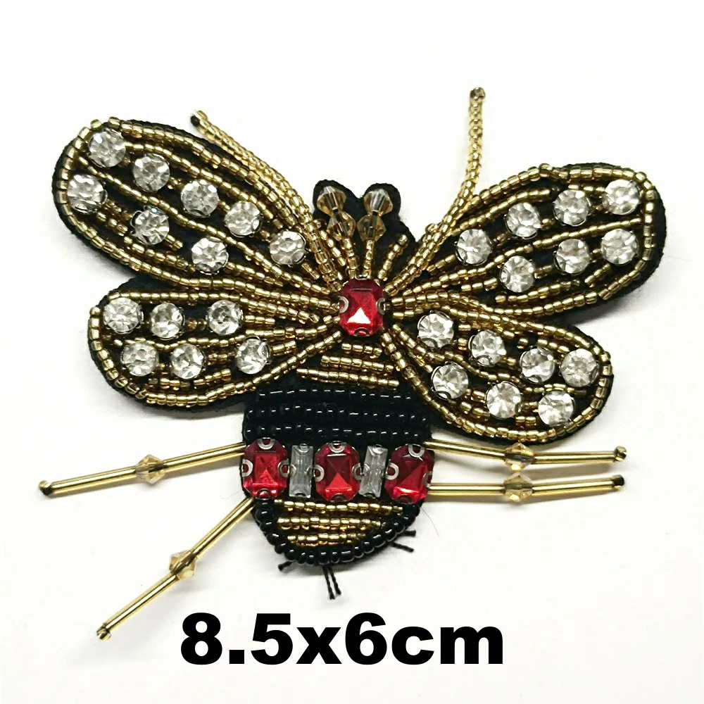 

embroidery beaded bee embroideried patches for clothing DE-3306