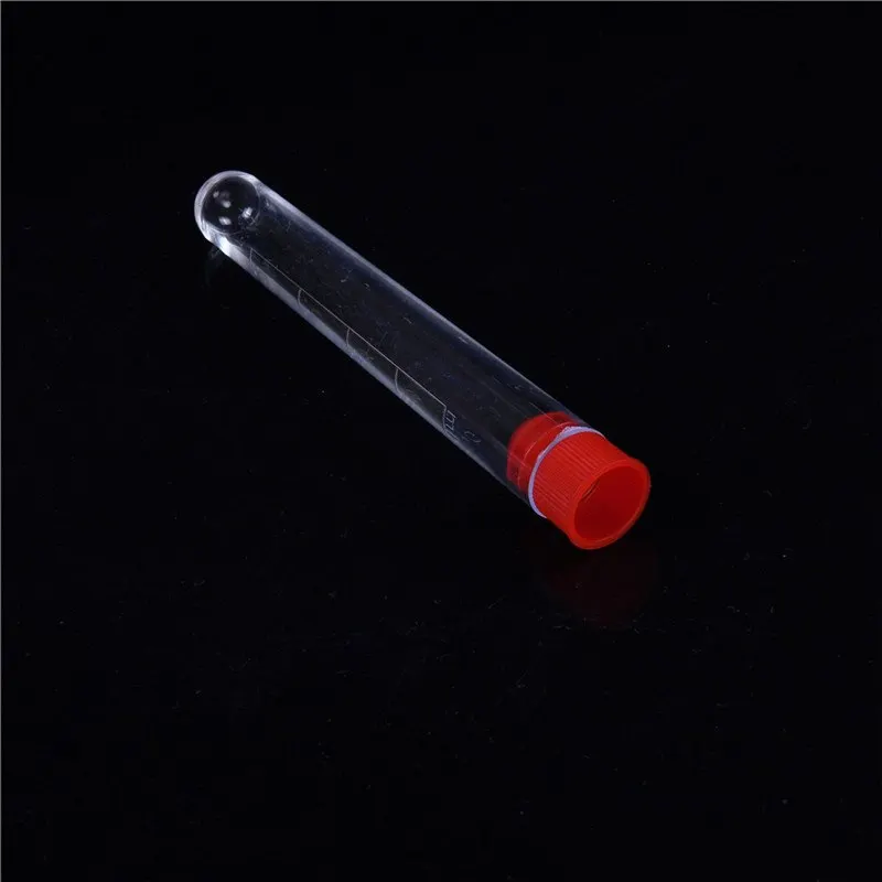

16x100mm Creative Clear Plastic Test Tubes 10pcs Round Bottle Tubes with Caps Lab