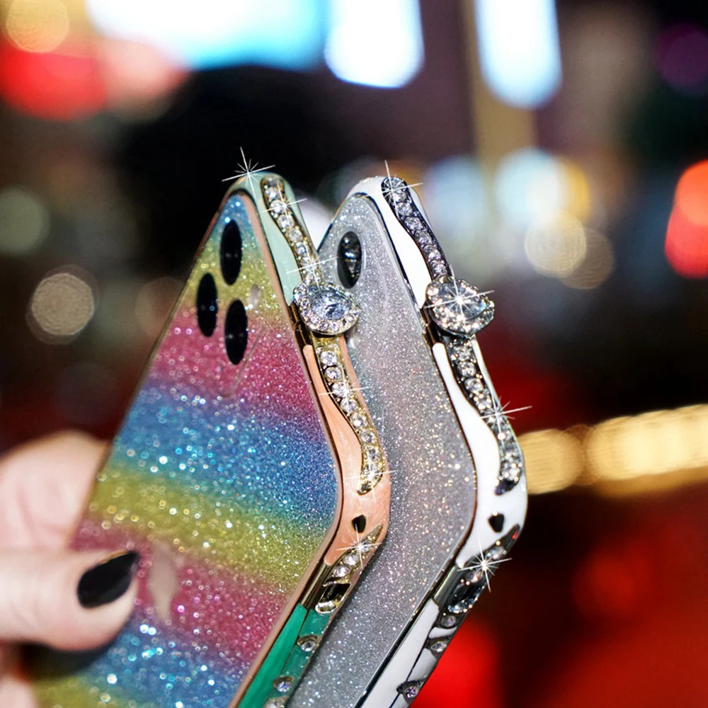 

Diamond Frame Front+Back Flash Film for iPhone 7 12 12 Mini 8 Plus XR 6 Plus 11 Pro Max XS Max 6S Plus 11 Pro Luxury Decorative