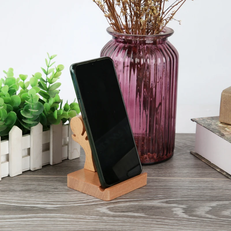 

Creative wooden mobile phone bracket