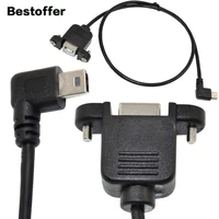 50cm usb2 0 b female to mini 5pin male 90 degree elbow usb extension cable for desktop laptop